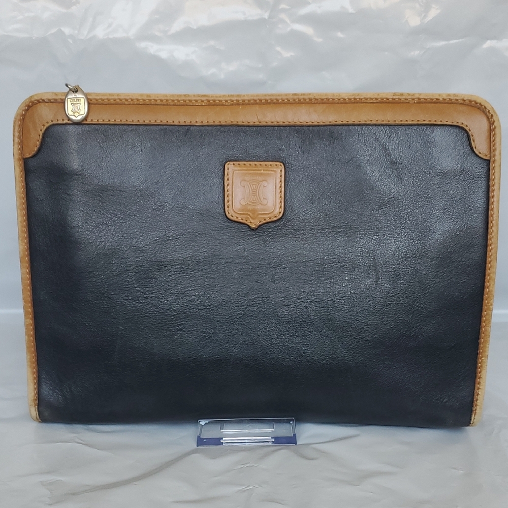 Céline Black Leather Clutch Bag